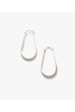 Ellipse Hoop Earrings - Silver