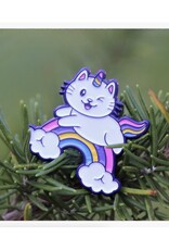 Kawaii Cute Unicorn Kitty and Rainbow Enamel Pin