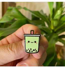 Cute Matcha Boba Tea Enamel Pin