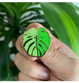 Green & Gold Monstera Enamel Pin