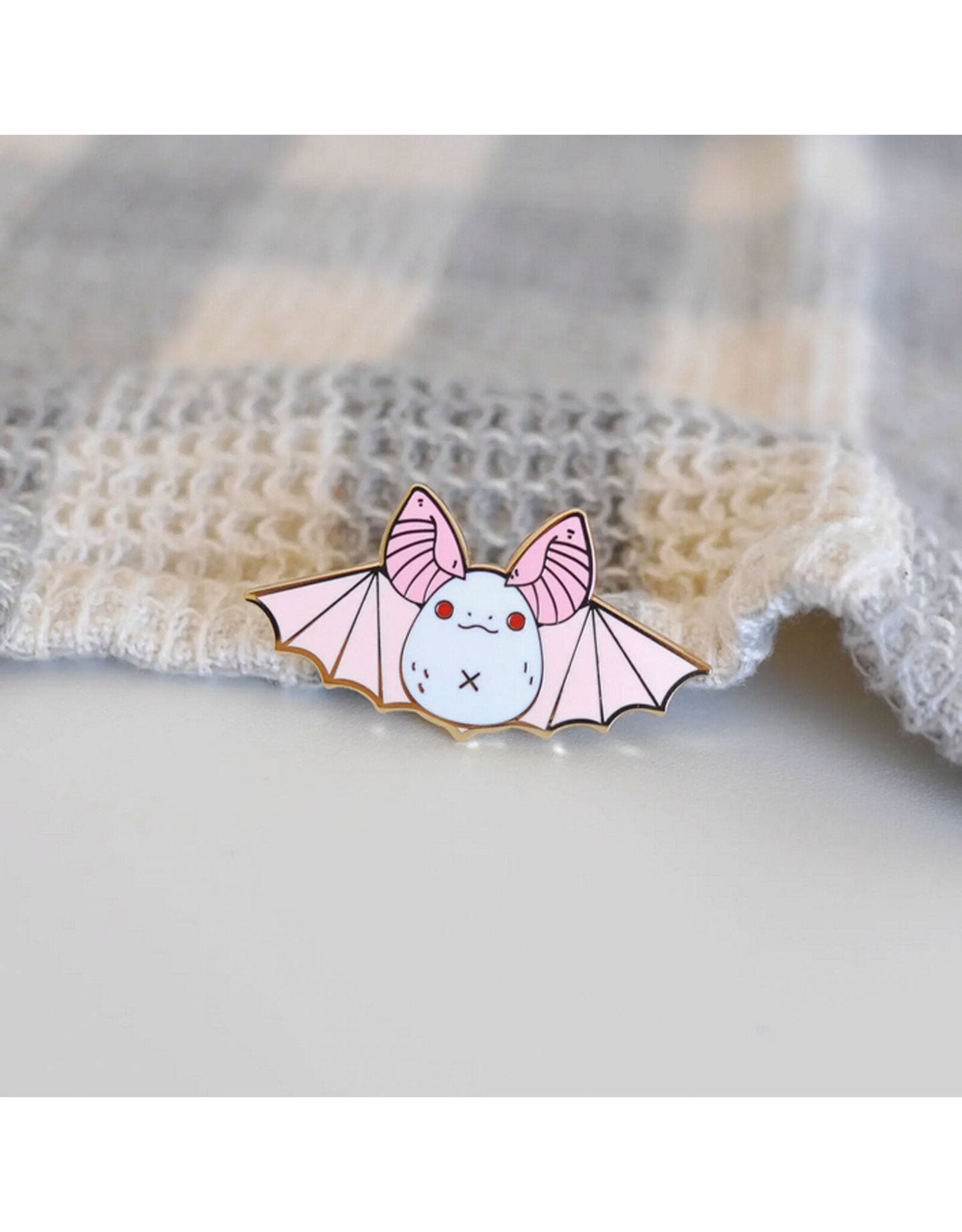 Cute Albino Bat Enamel Pin