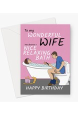 Wonderful Wife Relaxing Bath Birthday Greeting Card