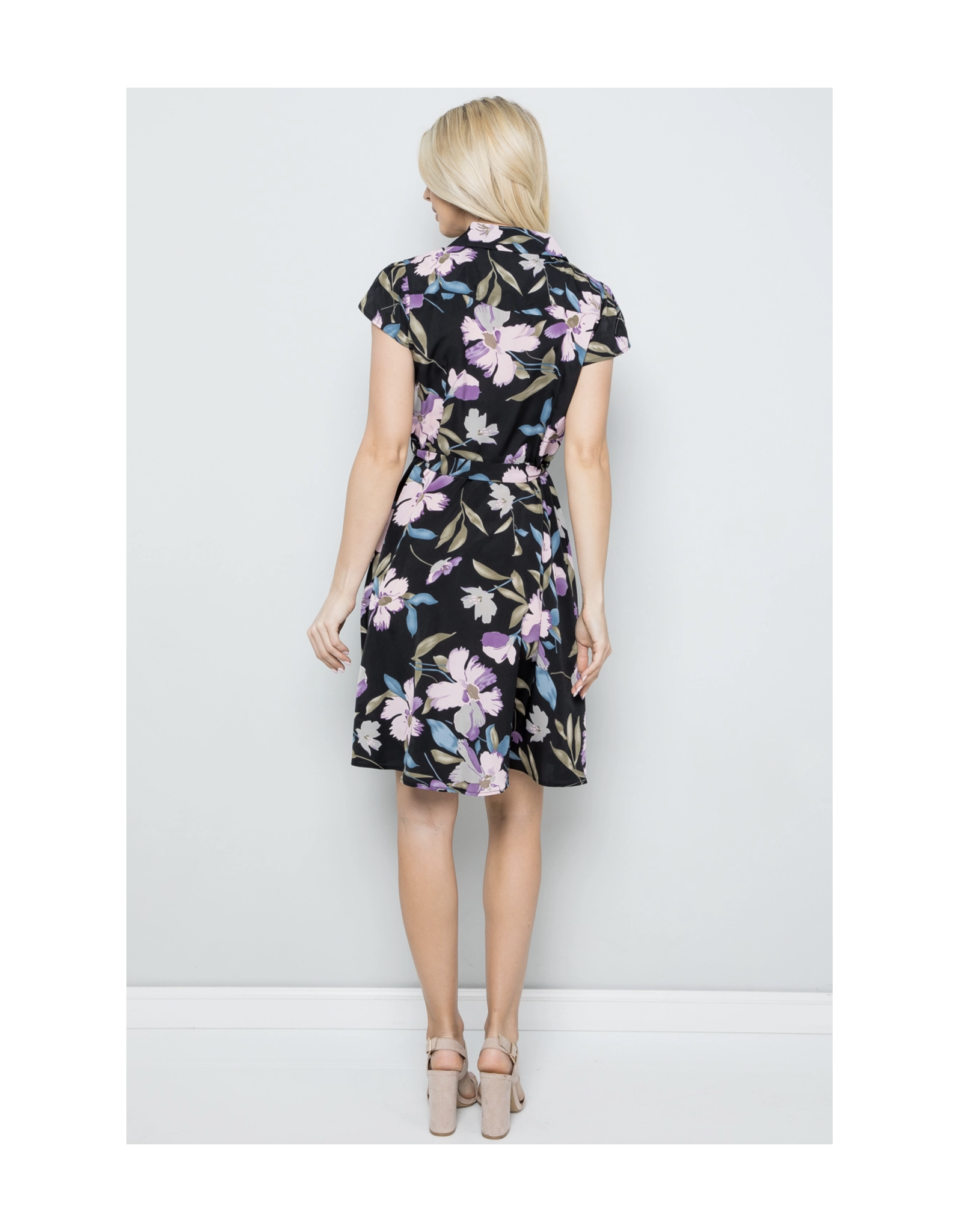 Big Blooms Collared Dress