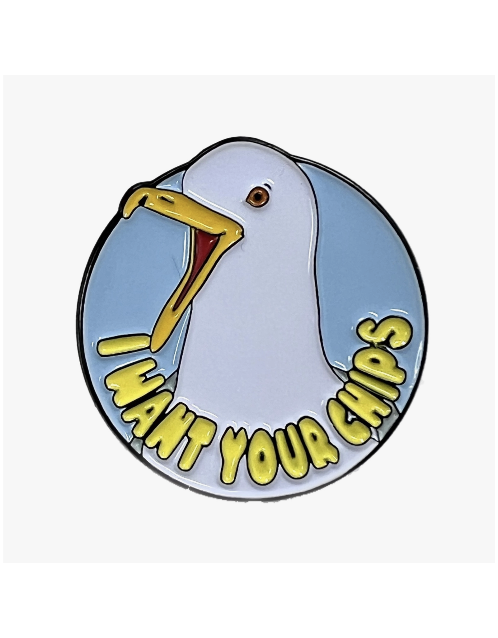 I Want Your Chips Seagull Enamel Pin