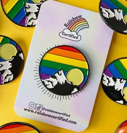 Rainbow Mountain Sunrise Enamel Pin