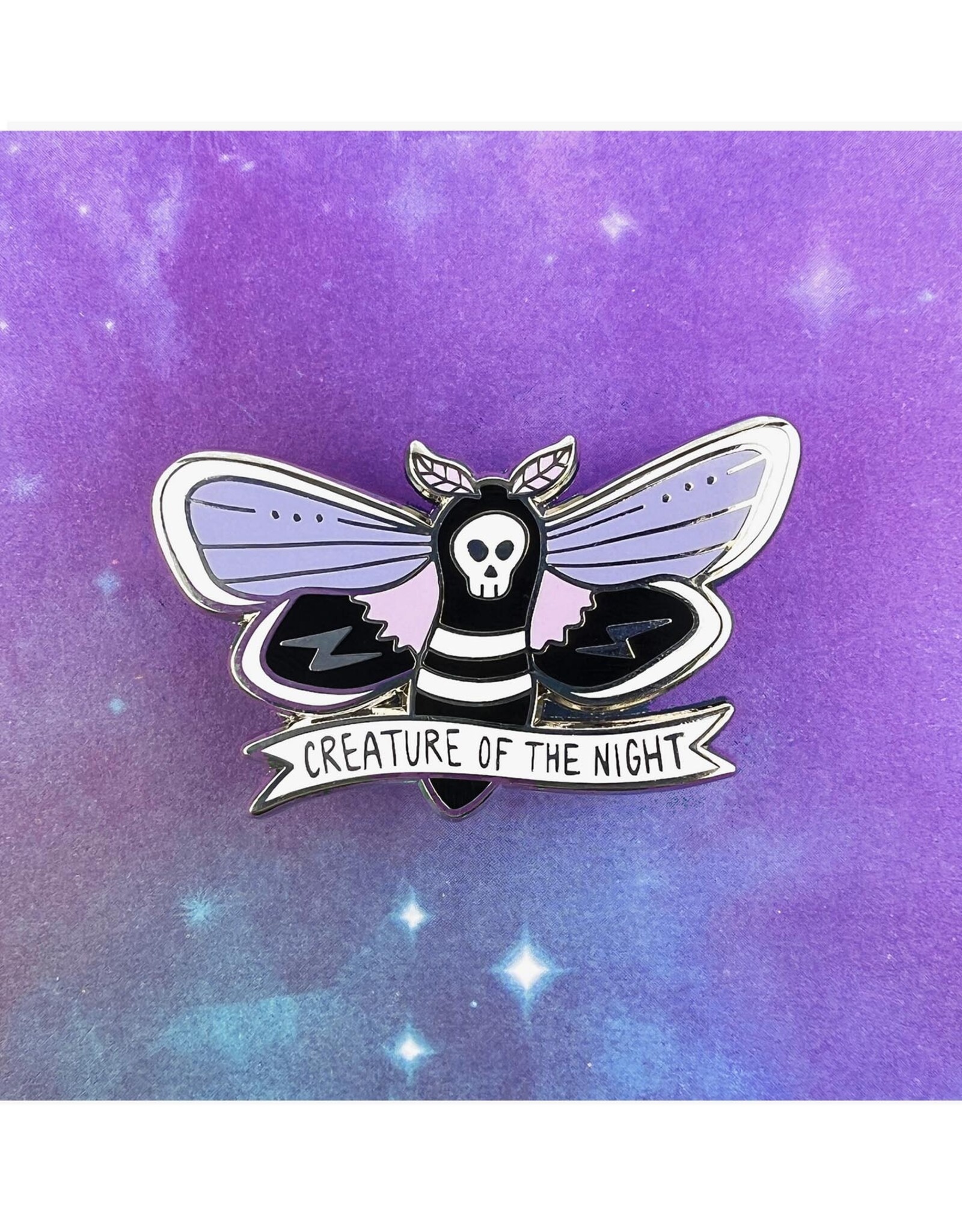 Creature of the Night Moth Enamel Pin