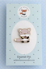 Fox and Snail - Pink Enamel Pin