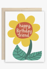 Happy Birthday Friend Flower Greeting Card