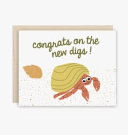 Congrats New Digs Hermit Crab Greeting Card