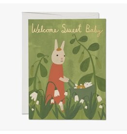 Welcome Sweet Baby Bunny Greeting Card