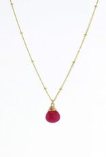 Trinket Necklace (Ruby Chalcedony) - Vermeil *