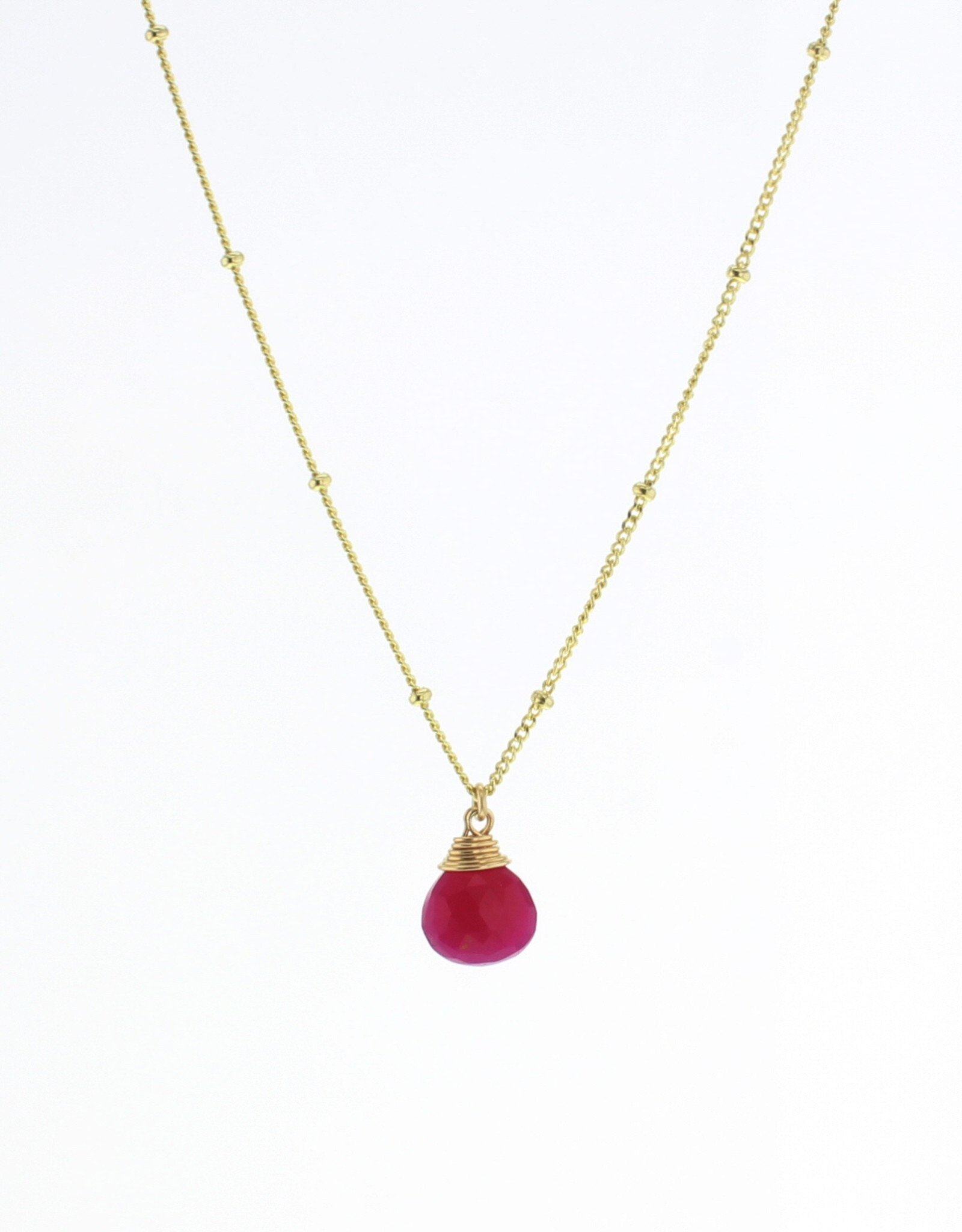 Trinket Necklace (Ruby Chalcedony) - Vermeil *