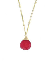 Trinket Necklace (Ruby Chalcedony) - Vermeil *