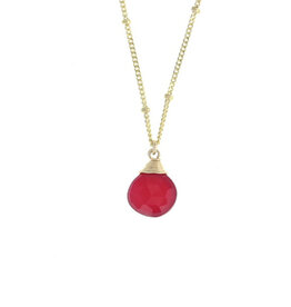 Trinket Necklace (Ruby Chalcedony) - Vermeil