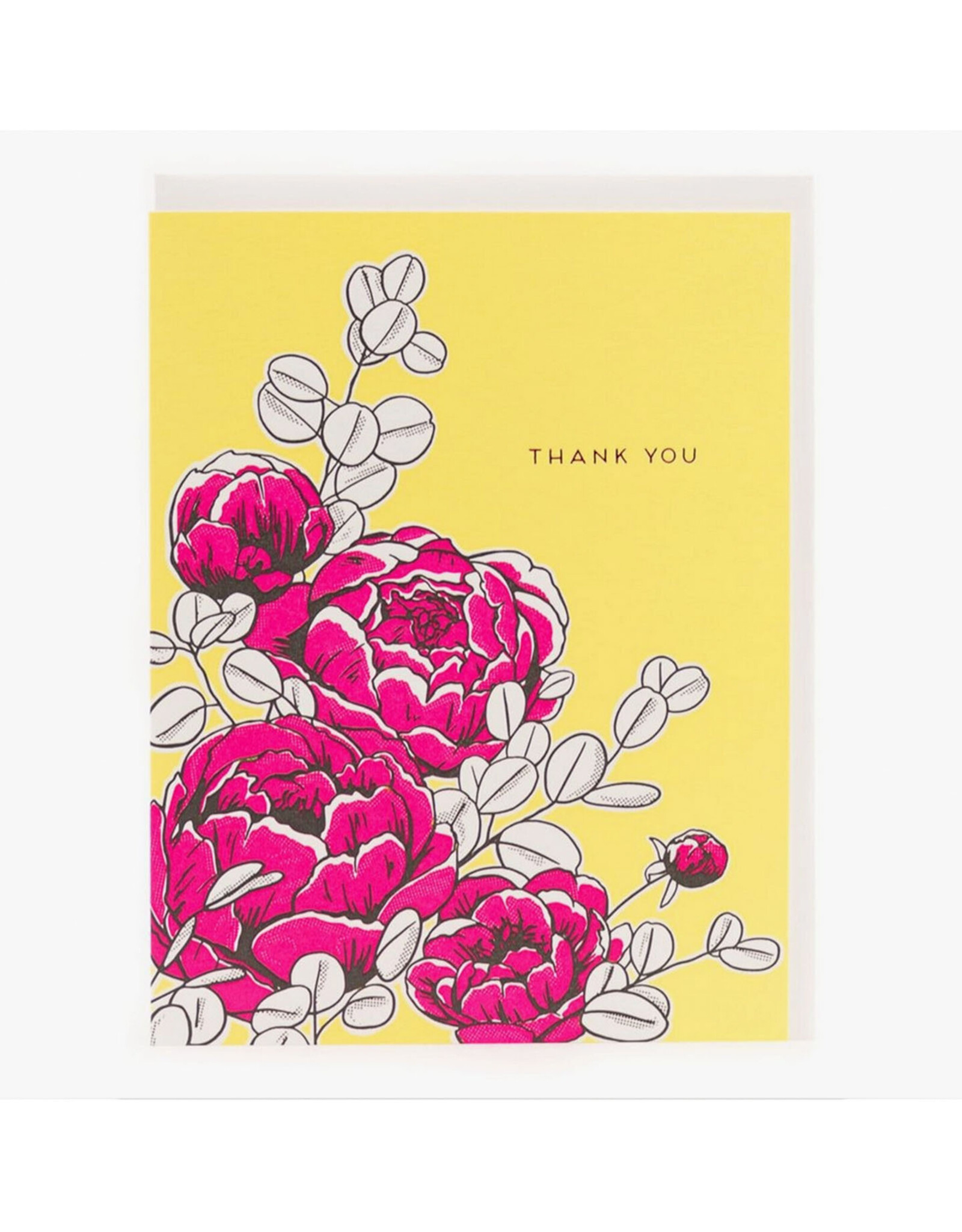 Thank You Pink Peonies Greeting Card