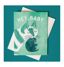 Hey Baby Cat Mama Greeting Card