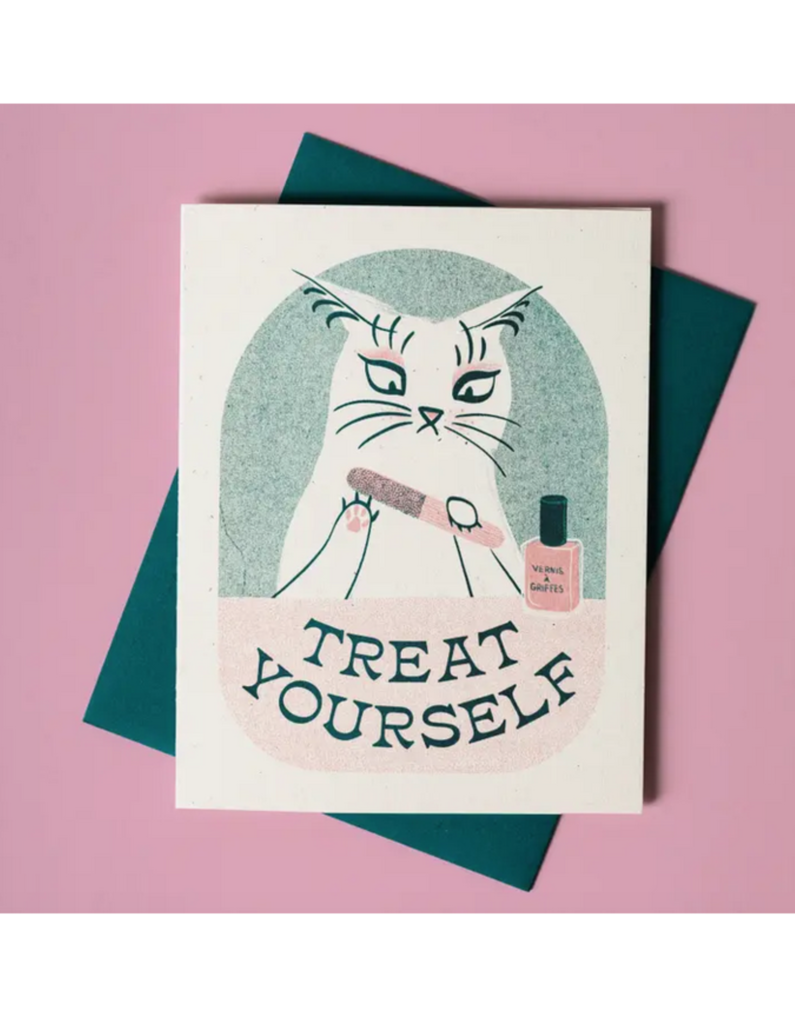 Treat Yourself Mani-purr Greeting Card