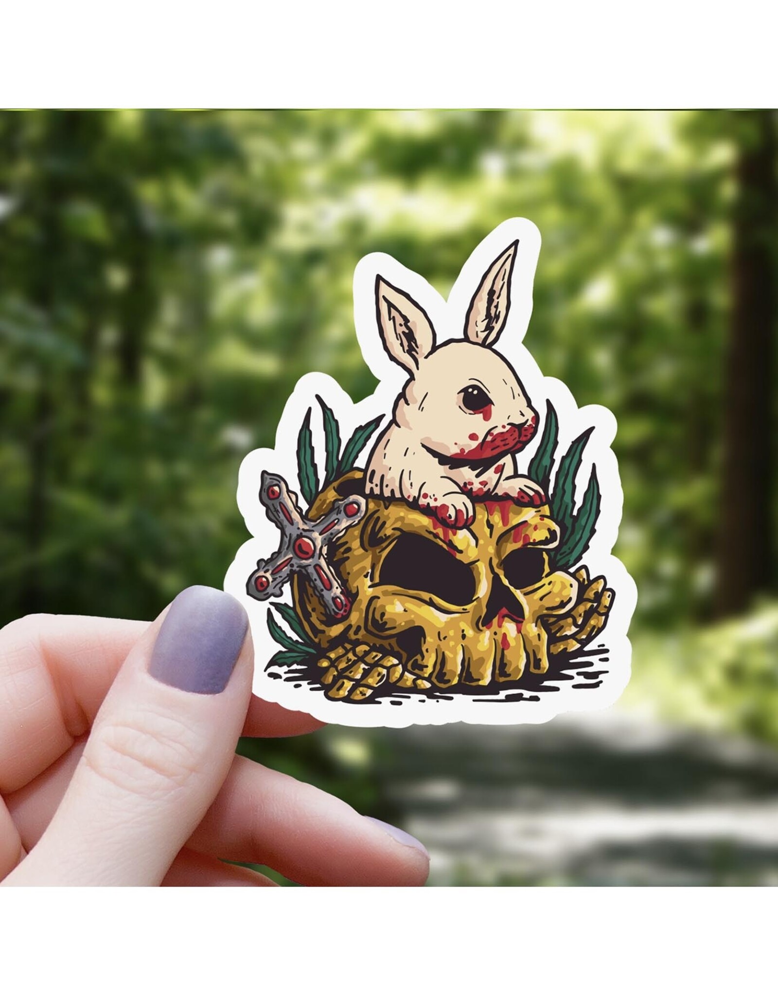 Bloody Skull Bunny Sticker