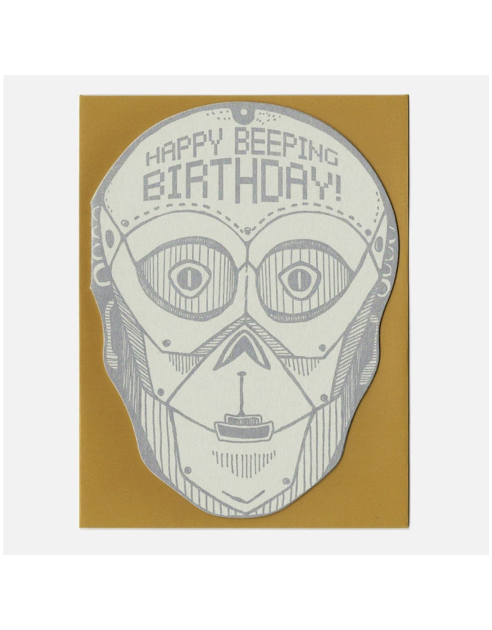 Happy Beeping Birthday Robot Greeting Card