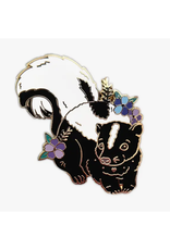 Skunk with Flowers Enamel Pin