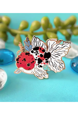 Calico Oranda Goldfish Enamel Pin