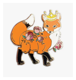 Crowned Fox Enamel Pin