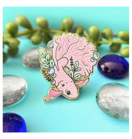 Pink Betta Fish Enamel Pin