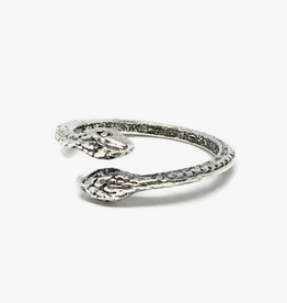 Black Mamba Snake Ring - Silver