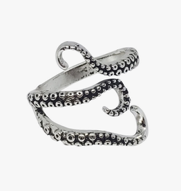 Octopus Tentacle Ring - Silver