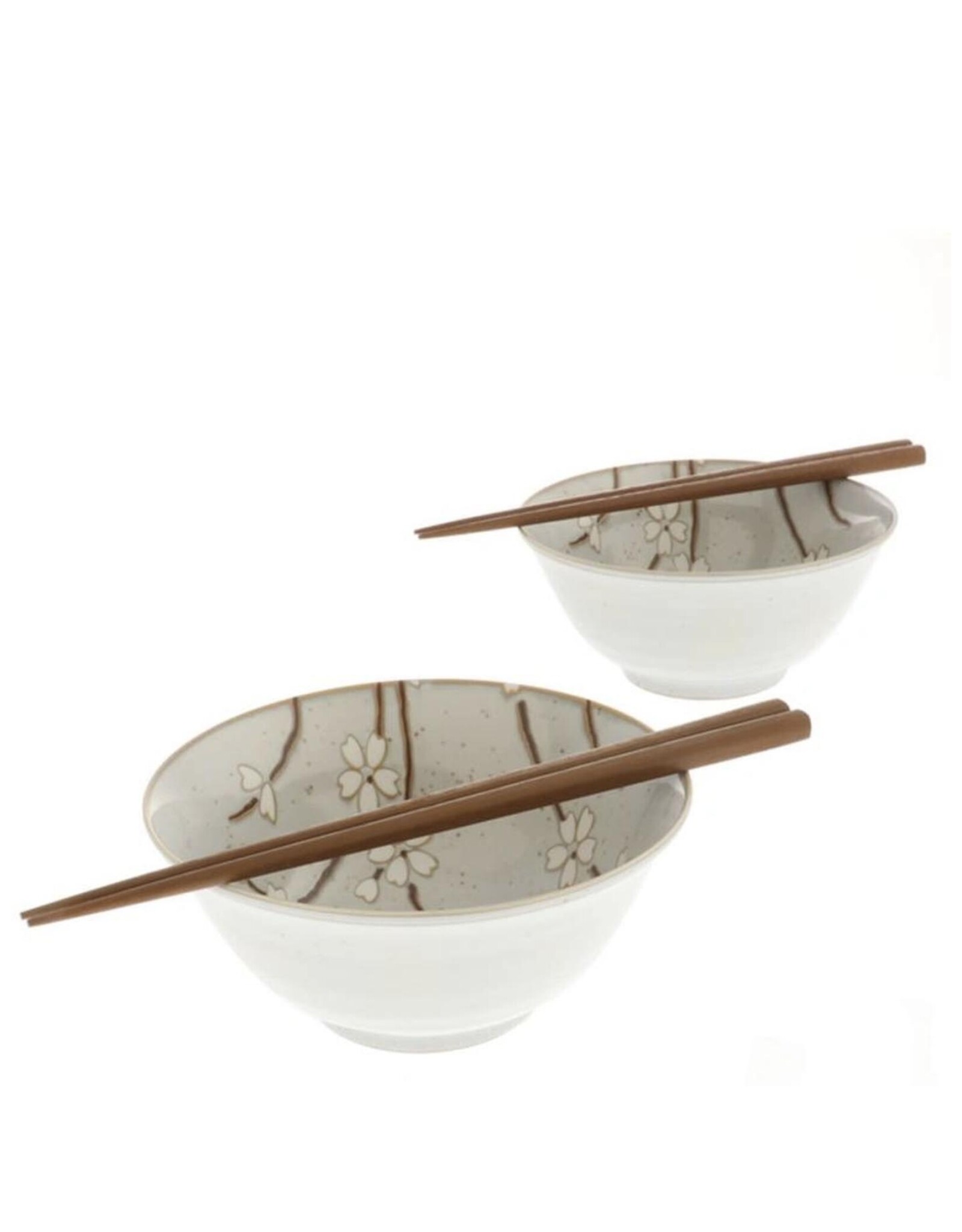 Grey Sakura Blossoms Bowls - Set of 2