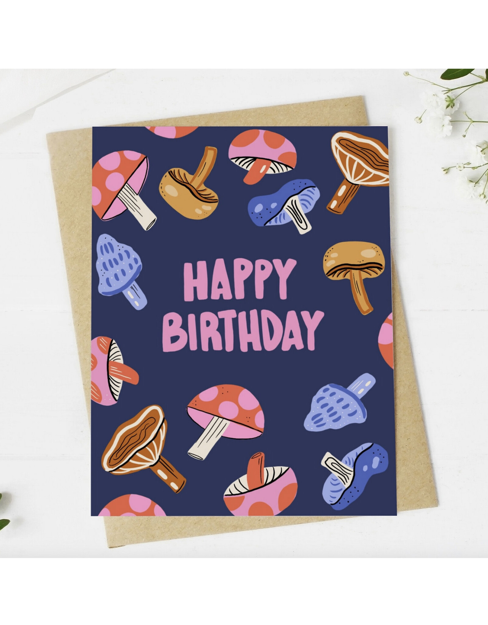 Happy Birthday Mushrooms Greeting Card