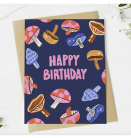 Happy Birthday Mushrooms Greeting Card