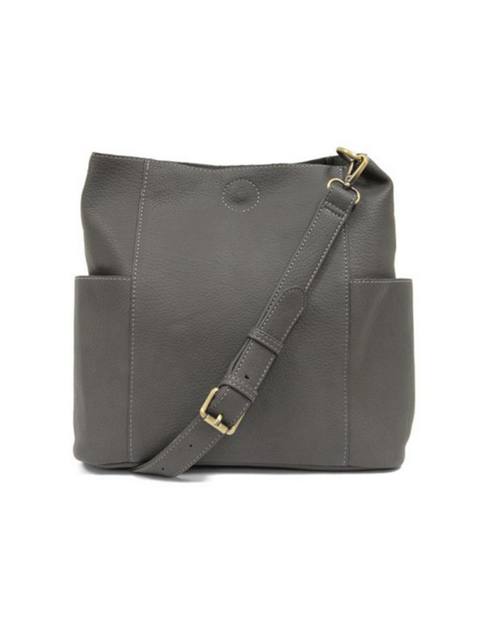 Kayleigh Side Pocket Bucket Bag - Charcoal