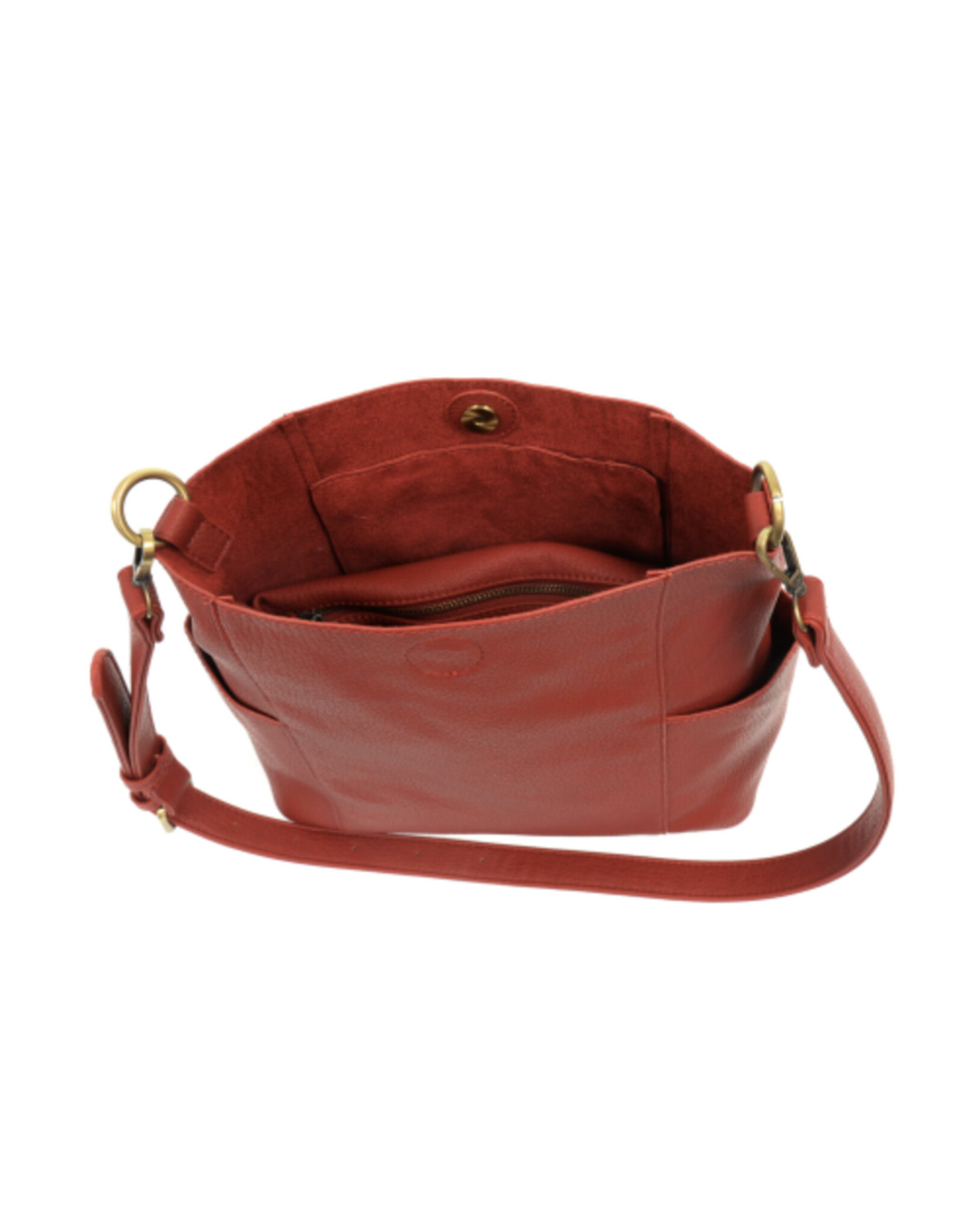 Kayleigh Side Pocket Bucket Bag - Red