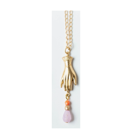 Hand Pendant Necklace - Lilac