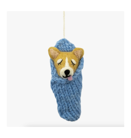 Cozy Critter Blue Puppy Ornament