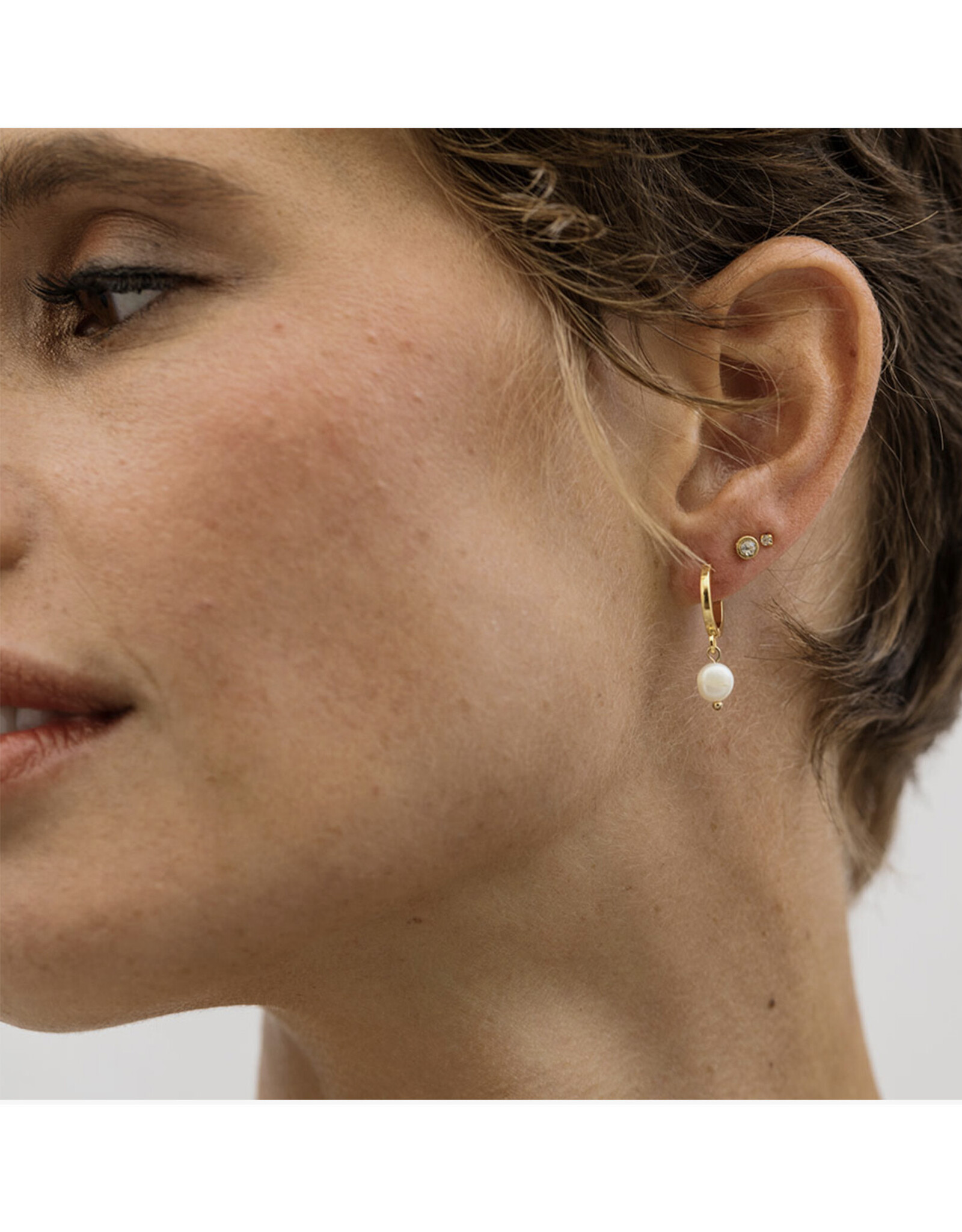 Fresh Water Pearl Huggie Earrings