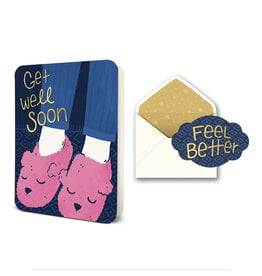 Get Well Soon Slippers Greeting Card