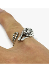 Tiger Adustable Wrap Ring - Silver