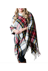 Plaid 3-in-1 Wrap : White Multi