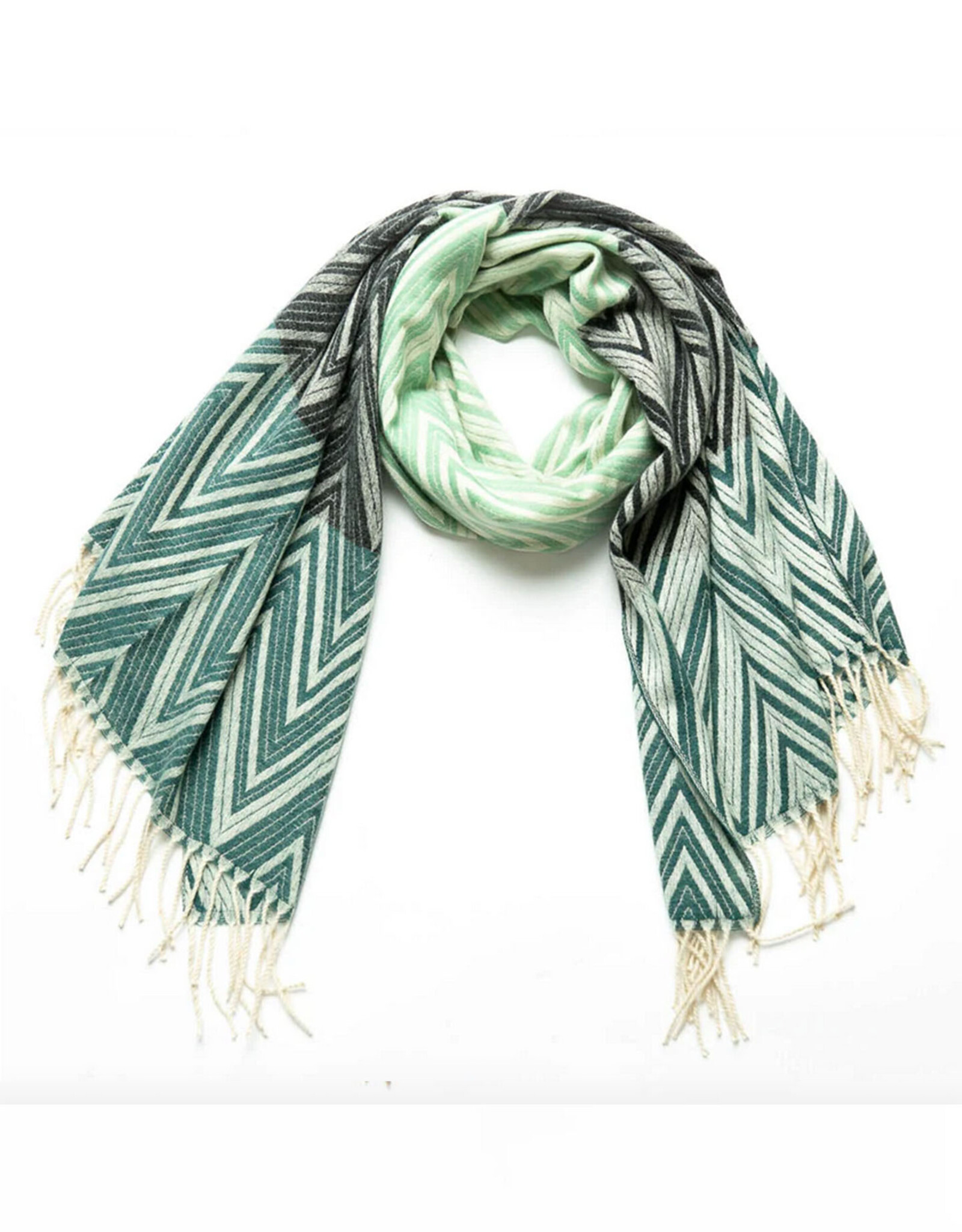 Talia Scarf: Green & Black