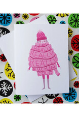Really Really Cold - Pink Scarf Greeting Card