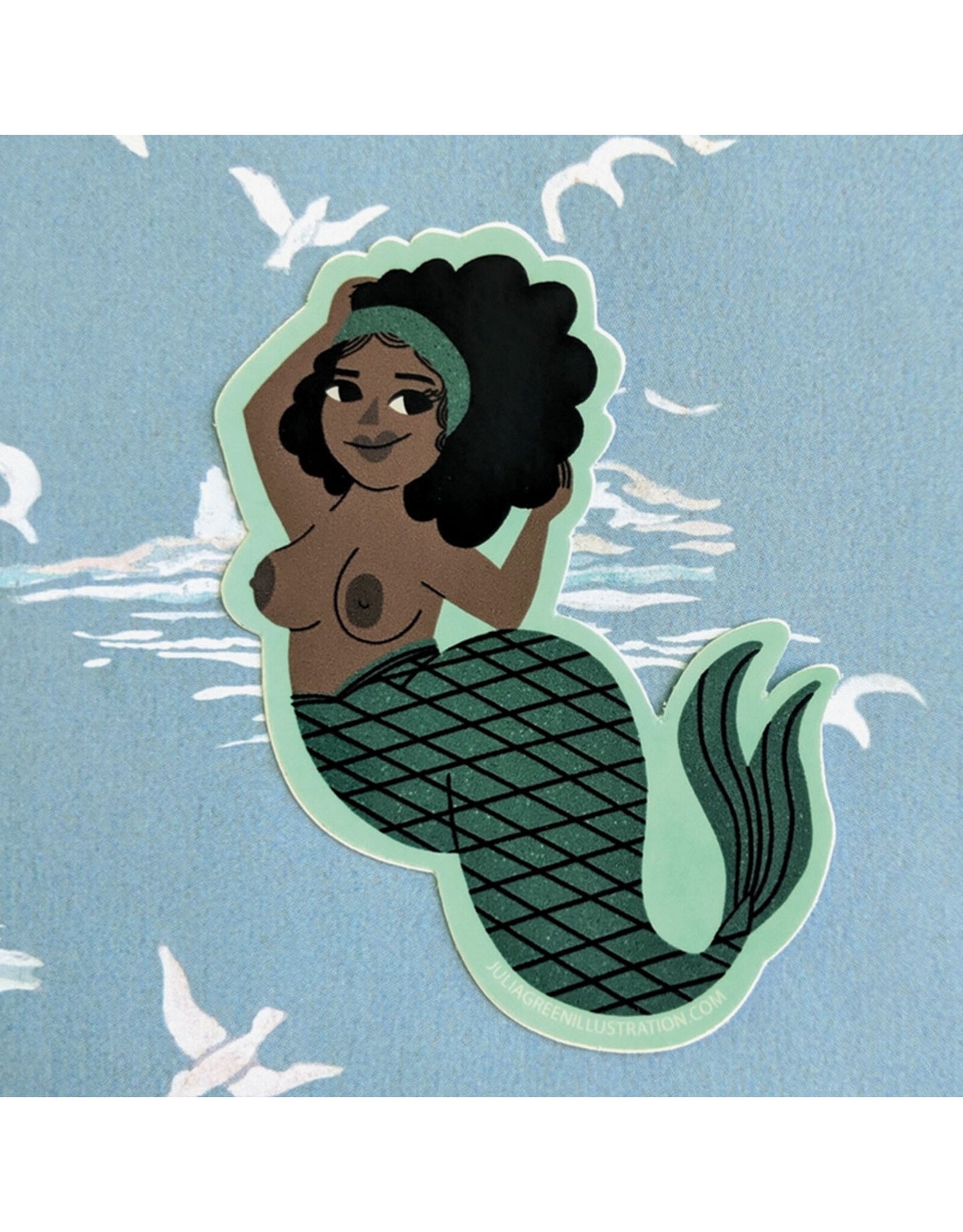 Topless Mermaid Vinyl Sticker