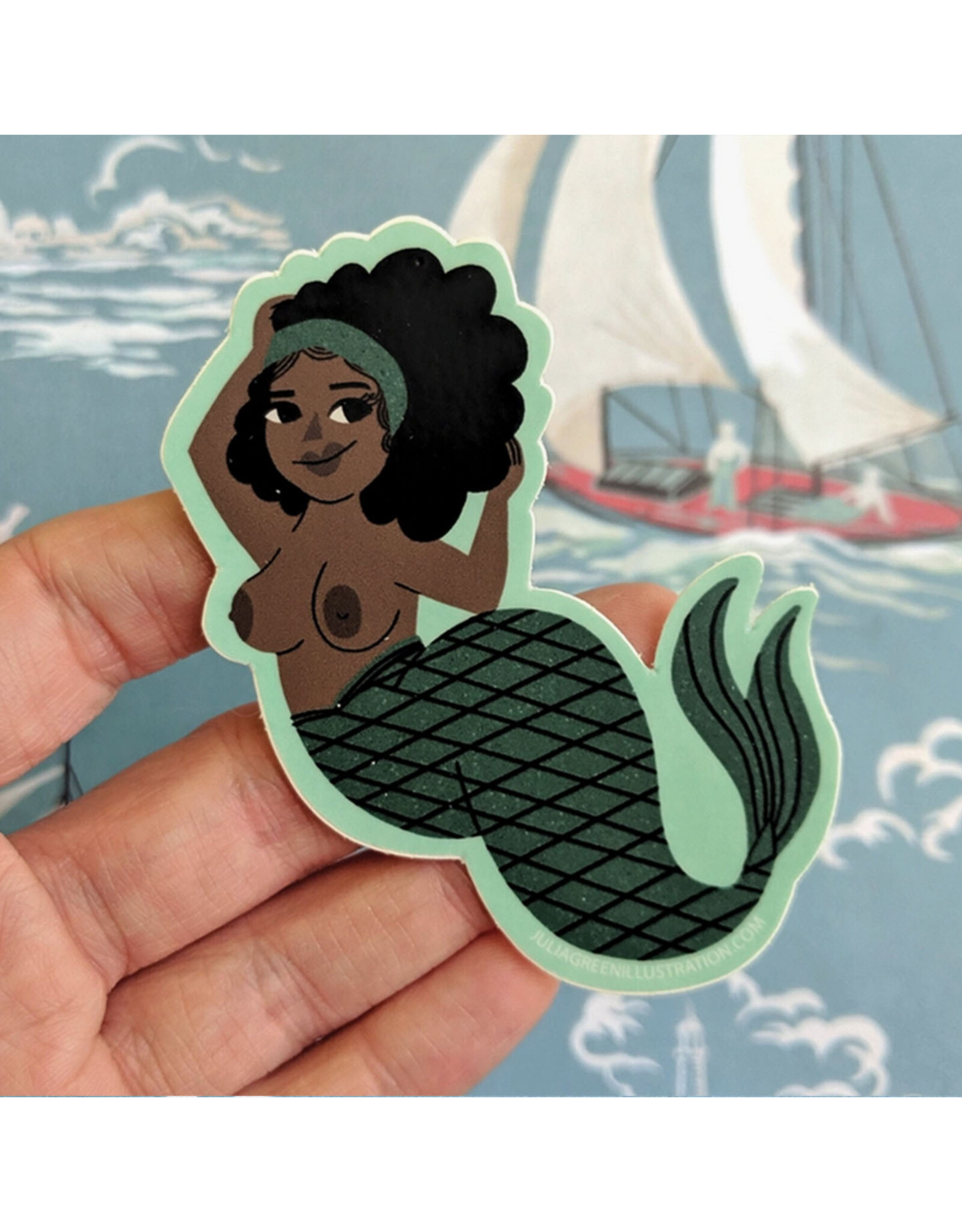 Topless Mermaid Vinyl Sticker