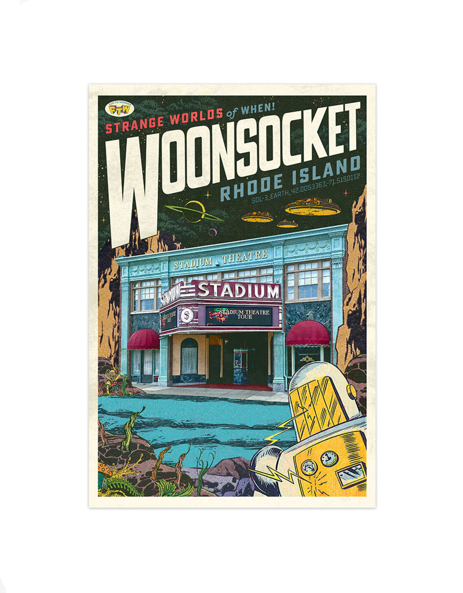 Strange Worlds of When! Postcard - Stadium Theatre