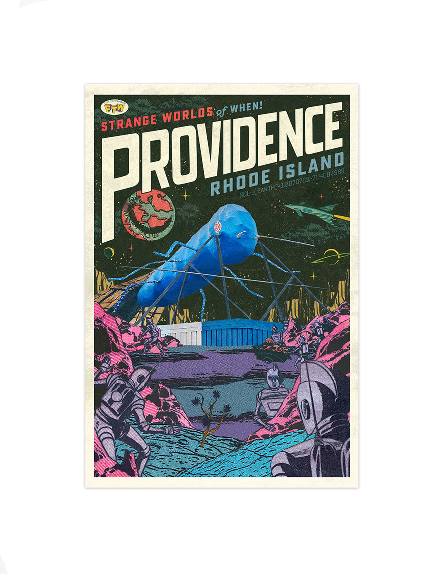 Strange Worlds of When! Print - Big Blue Bug - Home, image size:1440x1872