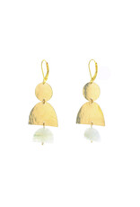 Tunisia Earrings (White Moonstone) - Gold
