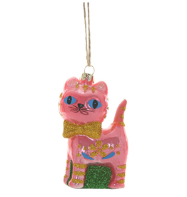 Pink Retro Cat Ornament