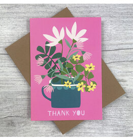 Thank You Flowers in Mug Greeting Card