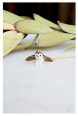 Tiny Ceramic Barn Owl Necklace